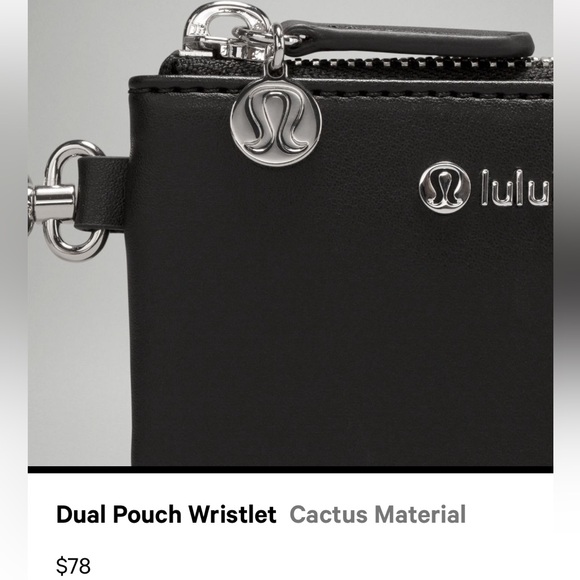NWT- Lululemon Cactus Dual Pouch- Black & Silver- Leather/Cactus 🌵 Material - Picture 7 of 13
